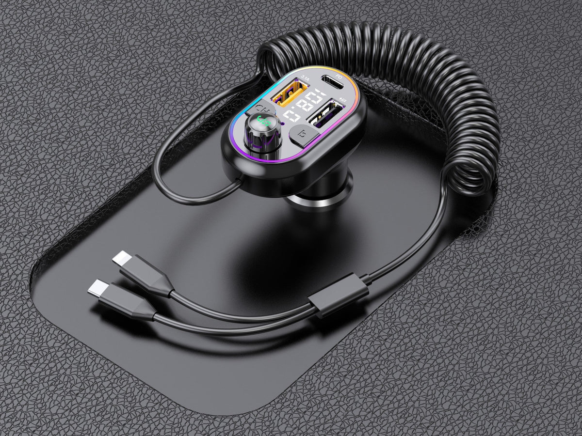 Techancy Leitor De Mp3 Para Automóvel  TE0869, Cabo 2 Em 1, Carregamento Rápido Pd25w, Efeito De Luz Fria