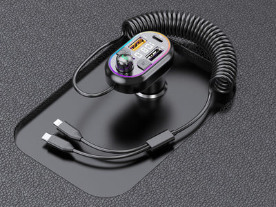 Techancy Leitor De Mp3 Para Automóvel  TE0869, Cabo 2 Em 1, Carregamento Rápido Pd25w, Efeito De Luz Fria