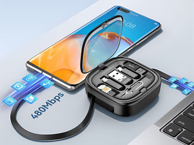 Techancy Cabo De Dados Multifunções Otg Kit TV3758, Várias Combinações Para Combinar, Carregar E Transferir/Armazenar Dados