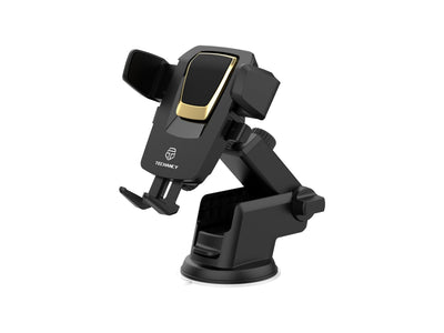 Techancy Suporte Para Telemóvel Com Ventosa Para Automóvel Preto/Dourado Ti2188, Bloqueio Com Um Toque, 4-7,2 Polegadas