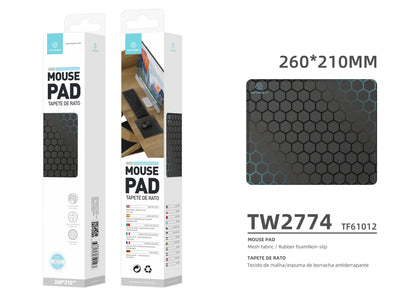 Tapete para rato Techancy 21*26 cm, TW2774, borracha antiderrapante, adequado para jogos de PC, preto