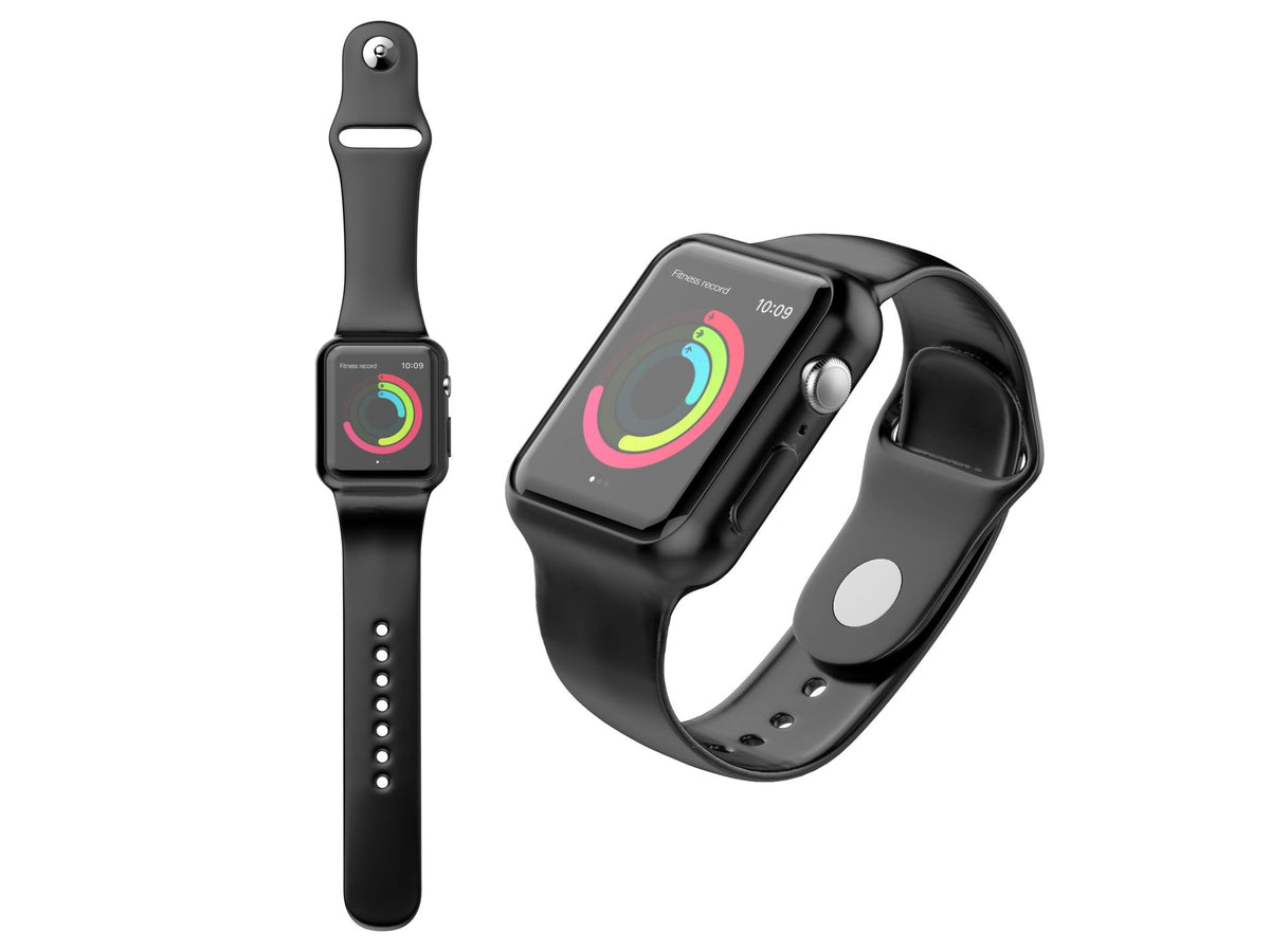 Pulseira totalmente adesiva para relógio Techancy, KC2112, compatível com Apple Watch 38-40 mm, Preto