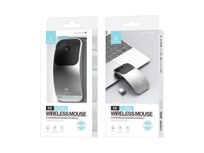 Techancy Rato Sem Fios 2.4g TJ6122, Design Fino Com Botões 5d Para Transportar Facilmente Em Viagem, Compatível Com Pc/Mac