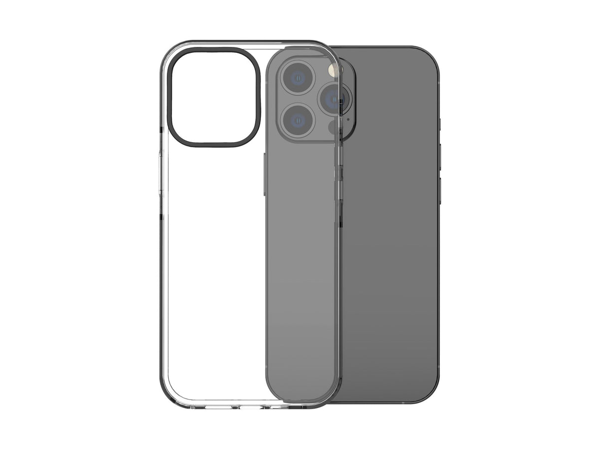 Capa transparente para telemóvel Techancy New Acrylic, KX5602, compatível com iPhone 12 Pro Max, transparente + Preto