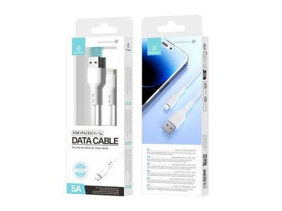 Techancy Fast Charge Cabo de Dados Usb-Lightning TB1774, 1m, 5a Super Fast Charge, Transferência De Dados, Branco