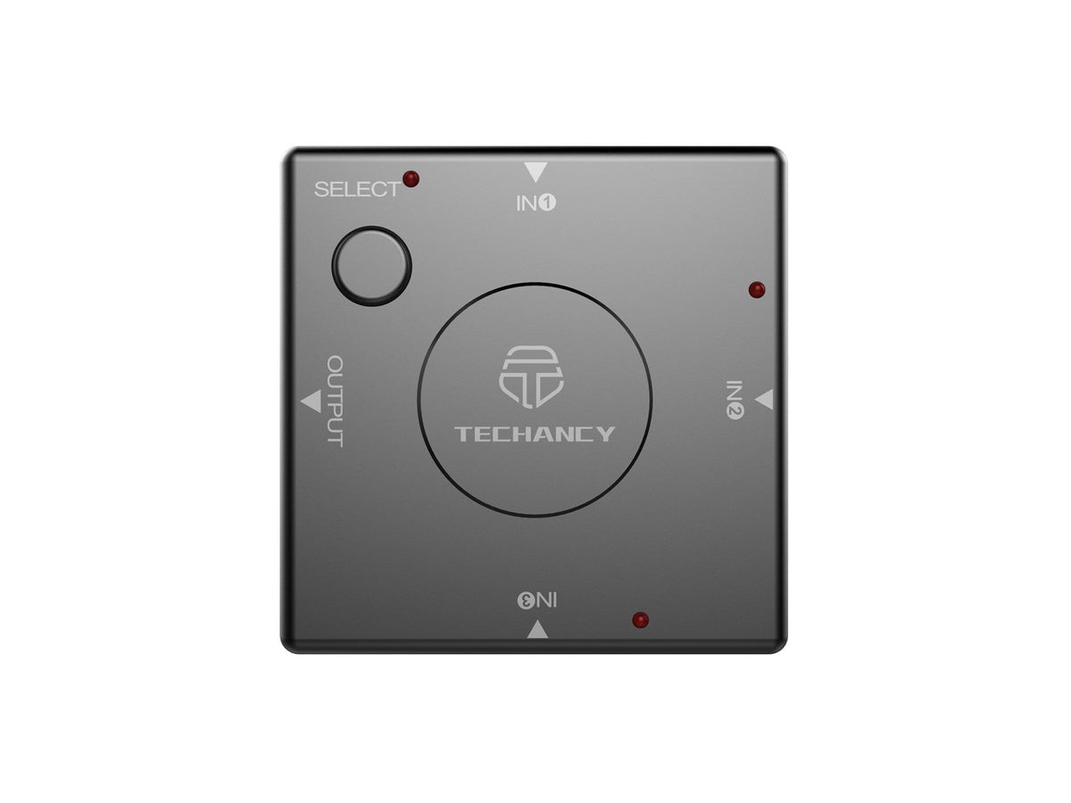 Techancy HDTV Hub 3 portas, TL7326, comutação com um toque 1080P, preto