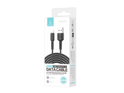 Techancy Cabo De Dados Preto TB1628, Cabo De Carregamento Rápido Usb Para Lightning, 3 M/2,4 A, Compatível Com Iphone/Ipad
