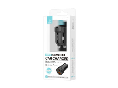 Techancy Carregador de carro 52.5W USB A e USB C PD PPS QC3.0 TC6430 Carregamento rapido 12V 24V Preto