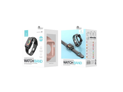 Pulseira para relógio totalmente adesiva Techancy, KC2112, compatível com Apple Watch 42-44 mm, rosa