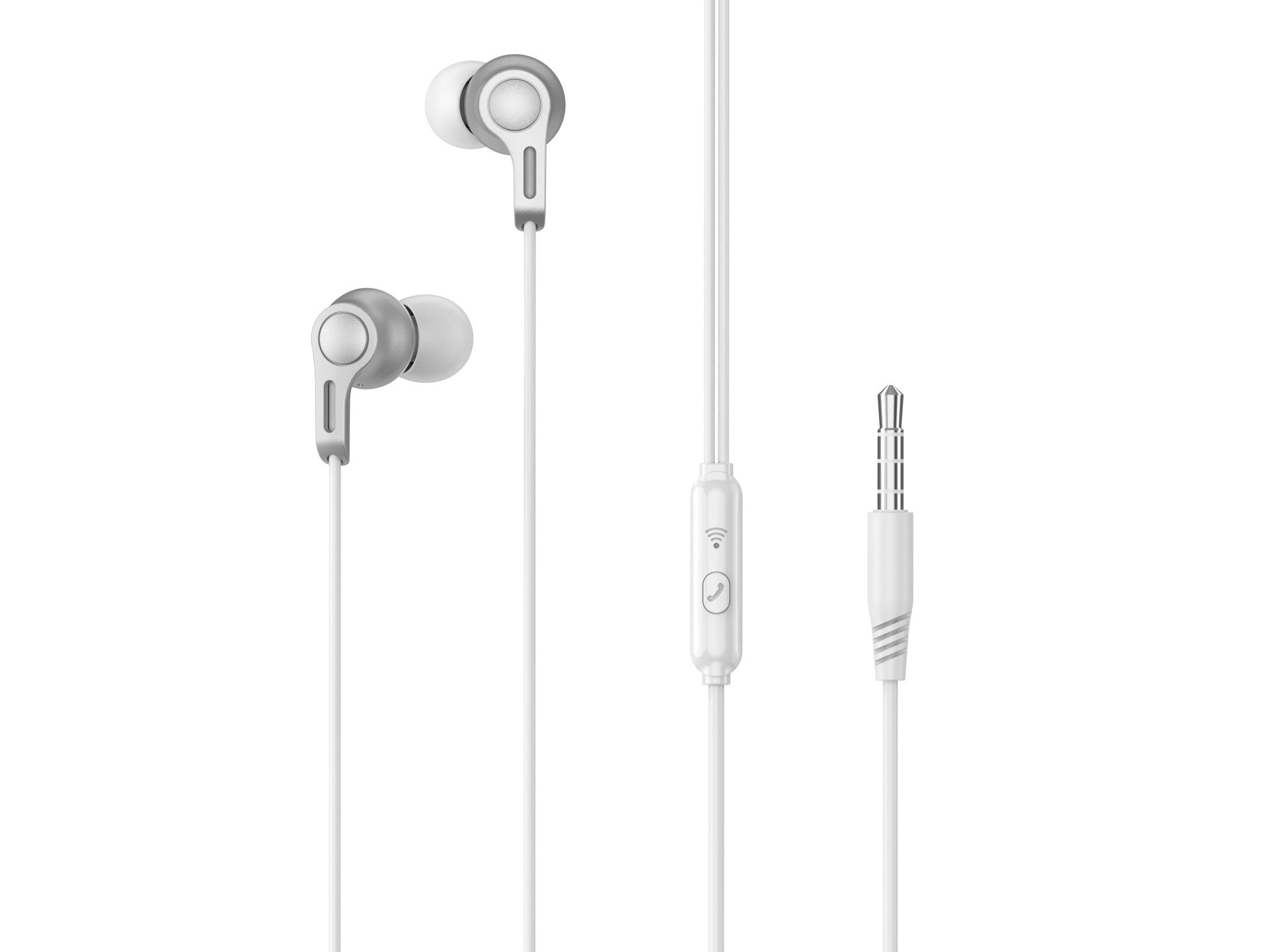 Techancy Auscultadores Intra-Auriculares De 3,5 Mm Brancos De 1,2 M TD8087, Som Estéreo Surround, Experiência Premium.
