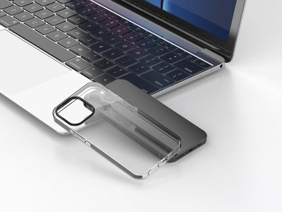 Capa transparente para telemóvel Techancy New Acrylic, KX5602, compatível com iPhone 12 Pro Max, transparente + Preto
