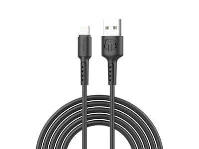 Techancy Cabo De Dados Preto TB1628, Cabo De Carregamento Rápido Usb Para Lightning, 3 M/2,4 A, Compatível Com Iphone/Ipad