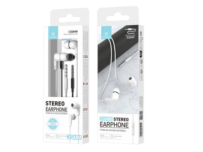 Techancy Auricular Estéreo TD8054, 1,2 Metros, 3,5 Mm, Qualidade De Som Nítida, Confortável De Usar, Branco