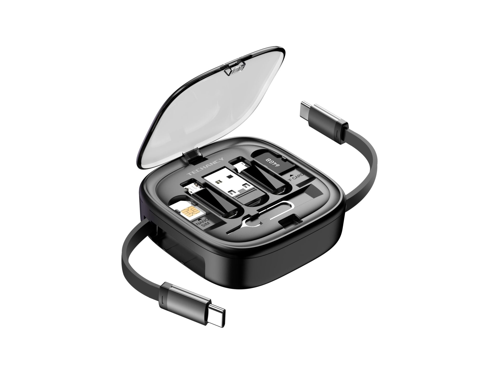 Techancy Cabo De Dados Multifunções Otg Kit TV3758, Várias Combinações Para Combinar, Carregar E Transferir/Armazenar Dados