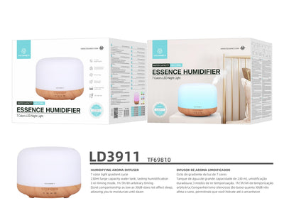 Difusor de aromaterapia Techancy, LD3911, com função humidificador, branco + grão de madeira