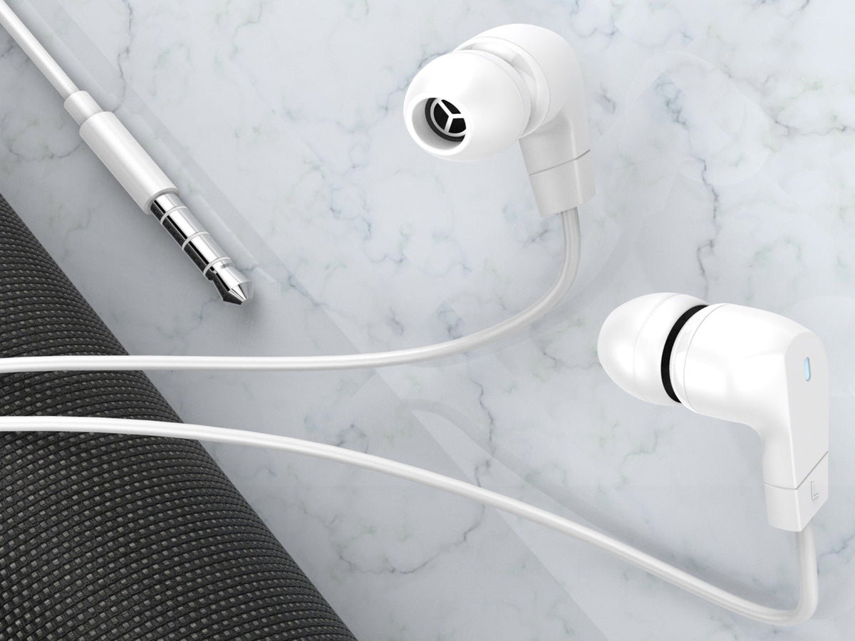 Techancy Auricular Estéreo TD8054, 1,2 Metros, 3,5 Mm, Qualidade De Som Nítida, Confortável De Usar, Branco