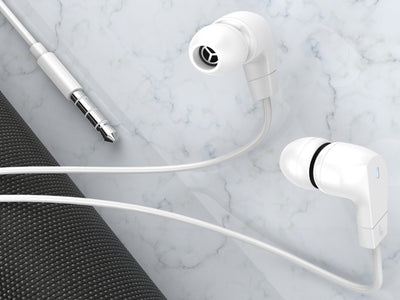 Techancy Auricular Estéreo TD8054, 1,2 Metros, 3,5 Mm, Qualidade De Som Nítida, Confortável De Usar, Branco