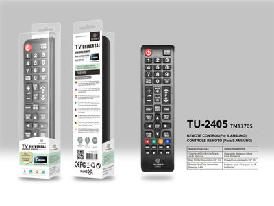Techancy Controlo Remoto Do Televisor  TU2405, Alcance Sem Fios De 8m, Compatível Com Televisores Samsung, Ligação Auto-Adaptável
