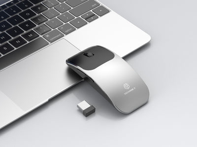 Techancy Rato Sem Fios 2.4g TJ6122, Design Fino Com Botões 5d Para Transportar Facilmente Em Viagem, Compatível Com Pc/Mac