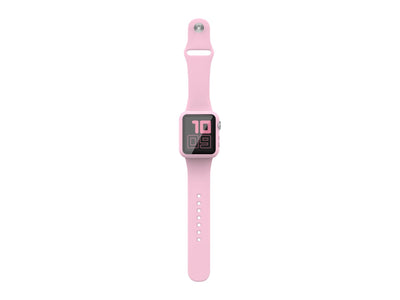 Pulseira de silicone para relógio Techancy, KC2115, com protetor de ecrã, compatível com Apple Watch 38 mm, rosa