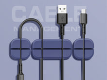 Organizador de cabos Techancy, TZ6290, embalagem com 3 unidades, organiza os cabos de forma organizada para manter a sua secretária arrumada, azul