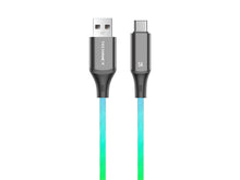 Techancy Cabo De Dados De 1m TB1799, Usb-C Para Usb-C, Efeitos De Iluminação Rgb, Carregamento Rápido De 27w.