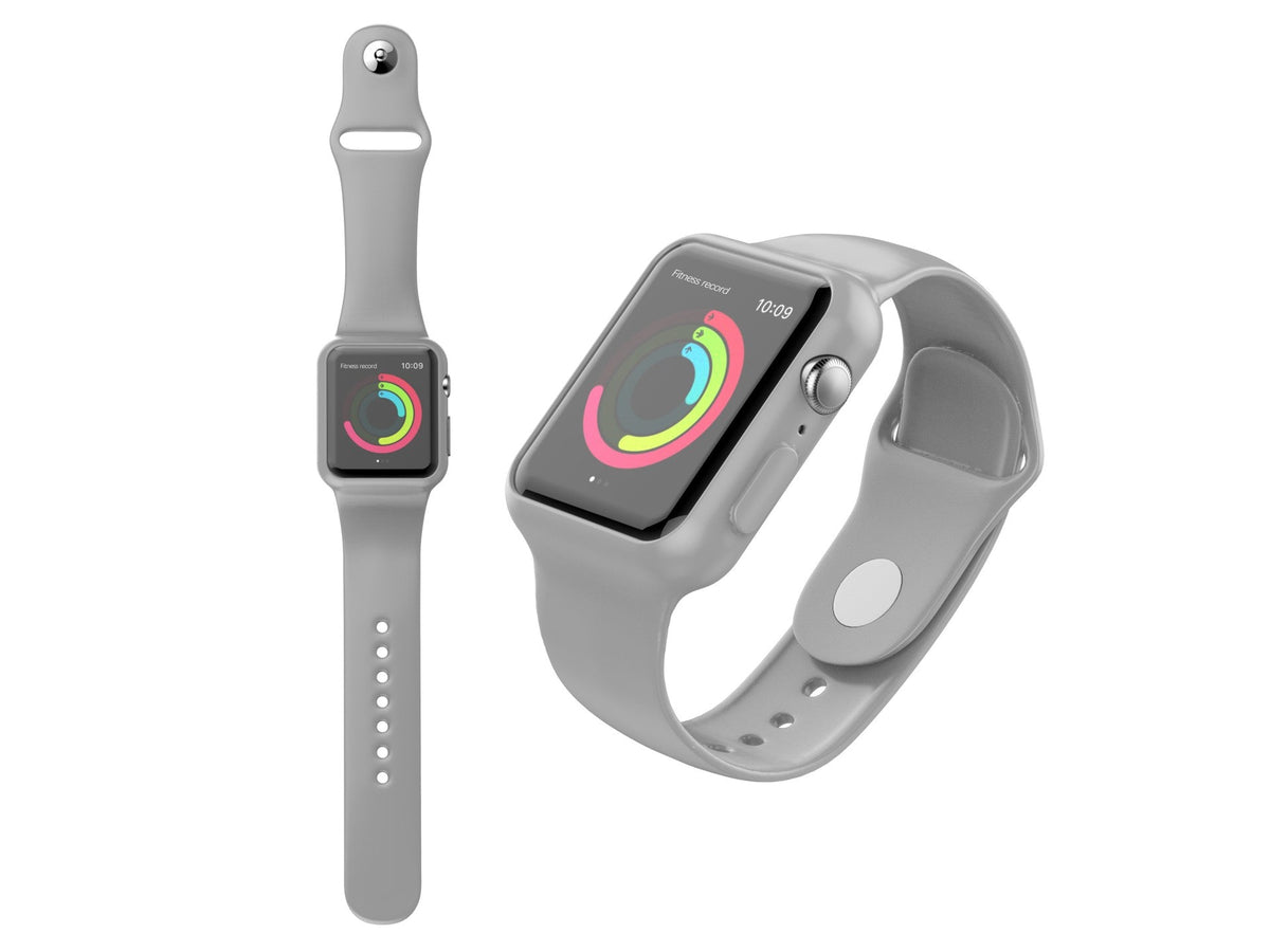 Pulseira totalmente adesiva para relógio Techancy, KC2112, compatível com Apple Watch 38-40 mm, cinzenta
