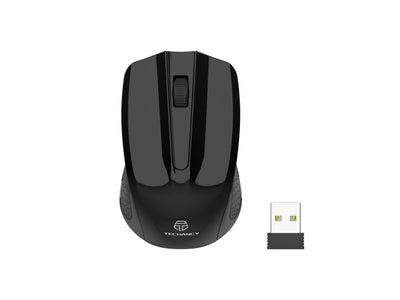 Techancy Rato Sem Fios 2.4g Preto TJ6121, Distância Sem Fios De 10 M, Plug And Play, Compatível Com Pc/Mac, Design Ergonómico