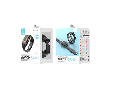 Pulseira totalmente adesiva para relógio Techancy, KC2112, compatível com Apple Watch 38-40 mm, Preto