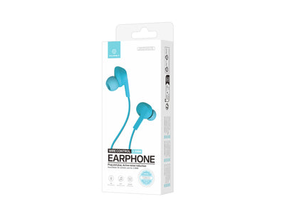 Techancy Auricular Com Fios Azul  TD8022 , Microfone Integrado, 3,5 Mm, Compatível Com Smartphones E Tablets