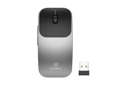 Techancy Rato Sem Fios 2.4g TJ6122, Design Fino Com Botões 5d Para Transportar Facilmente Em Viagem, Compatível Com Pc/Mac