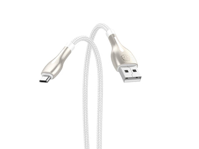 Cabo de dados USB-Micro Metal Techancy, TB1765, 1 m, 2,4 A, cinzento