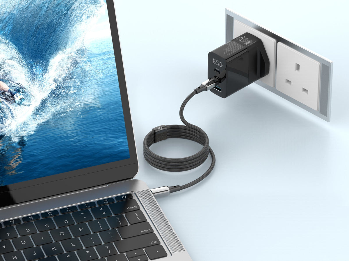 Techancy Cabo USB-C para USB-C TB1802, 60W, 1m Preto, Conector de AlumInio, Design Antiderrapante, Transferência Rapida, Resistente