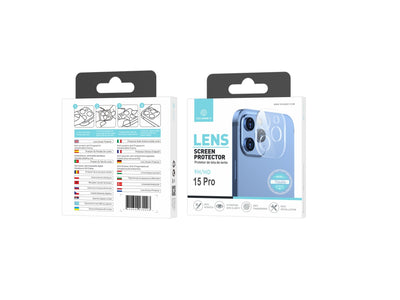 Techancy Protetor de Lente  para iPhone 15 PRO TO6604, 9H Anti-riscos, Anti-digital, Ultrafino e HD, Fácil de Instalar