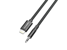 Techancy Cabo Audio Digital KQ2604 8-Pin para 3.5mm, 1M, Trancado, Compativel com Telemovel, Carro e Auscultadores, Preto