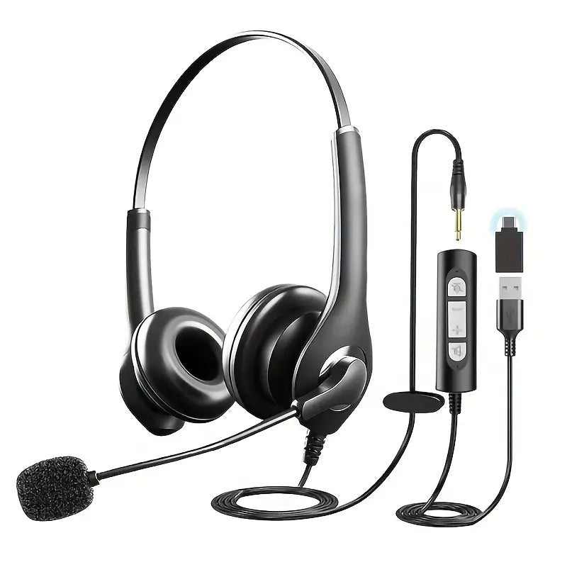 Wired Headset with Dual Noise Cancelling Mic for PC & Gaming CTN