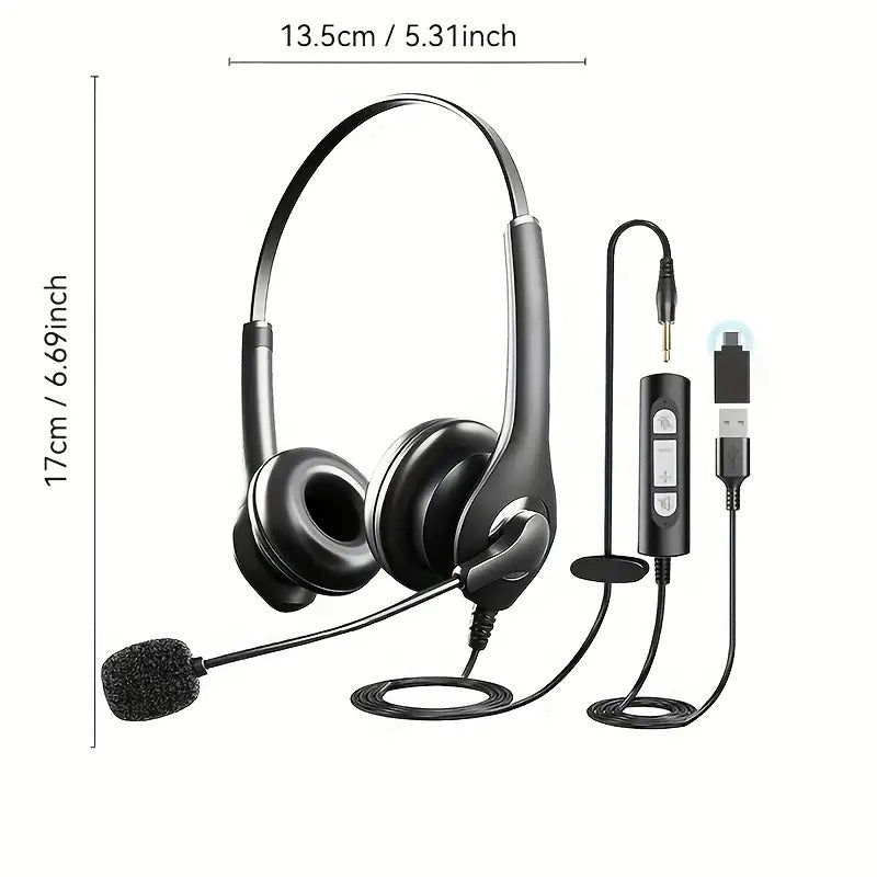 Wired Headset with Dual Noise Cancelling Mic for PC & Gaming CTN