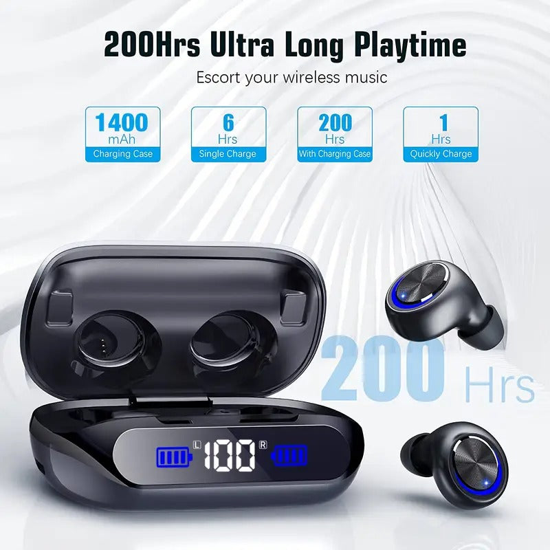 Wireless Earbuds Playtime Bluetooth 5.3 Noise Cancelling CTN