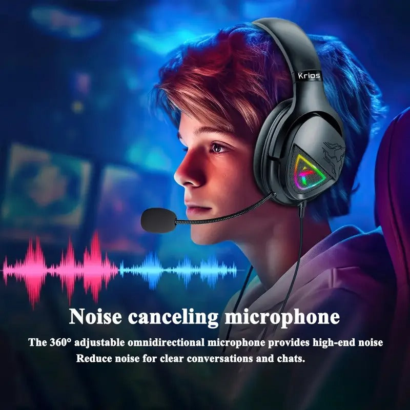 Gaming Headset with LED Light & Stereo Bass Mic CTN