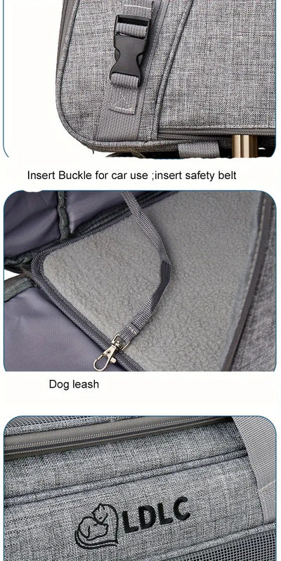 Pet Rolling Carrier with Detachable Wheels