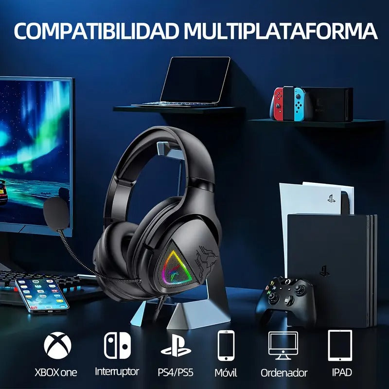 Gaming Headset with LED Light & Stereo Bass Mic CTN