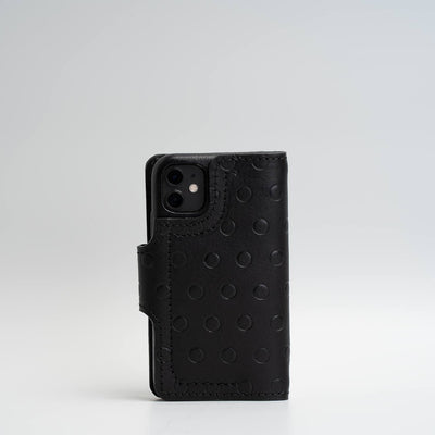 Leather crossbody case for iPhone 11 - Polka