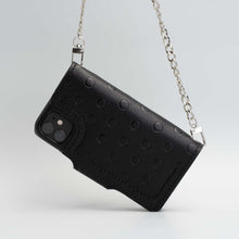 Leather crossbody case for iPhone 11 - Polka
