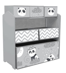 Meuble rangement enfant rangement jouet enfant 6 boîtes amovibles en tissu non tissé 63 x 30 x 66 cm gris