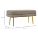Banc banquette coffre de rangement 2 en 1 assise aspect velours et pieds acier - 79,5L x 37,5P x 43H cm beige et doré Aosom