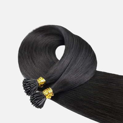 Jet Black (1) I-Tip Hair Extensions (50g-100g)