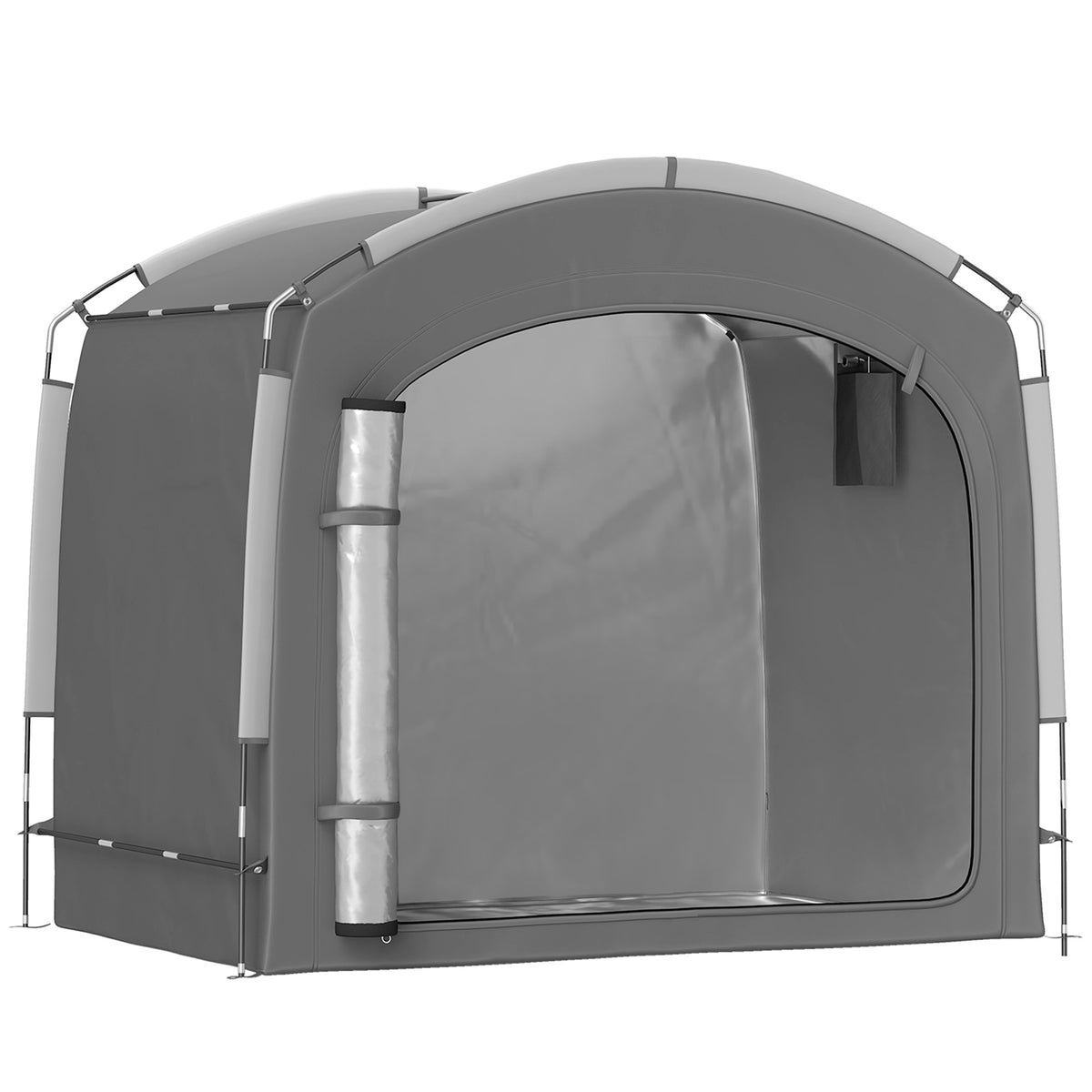 Tente de vélo abri de vélo portable pour 3-4 vélos avec 2 poches latérales 220 x 150 x 195 cm gris foncé