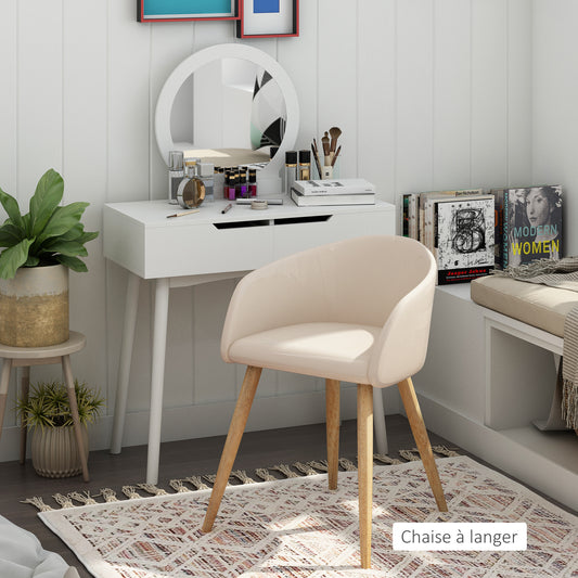 Lot de 2 chaises de salle à manger chaise de cuisine Design scandinave - Pieds inclinés effilés Bois Caoutchouc