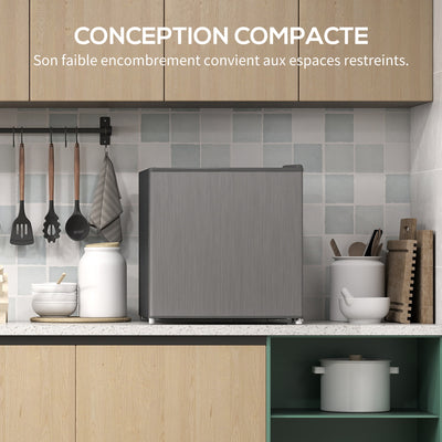 Mini congélateur Température Réglable de -14 à -24°C Compact 35L - Porte réversible Classe E - 47x44,2x48,8cm - Gris