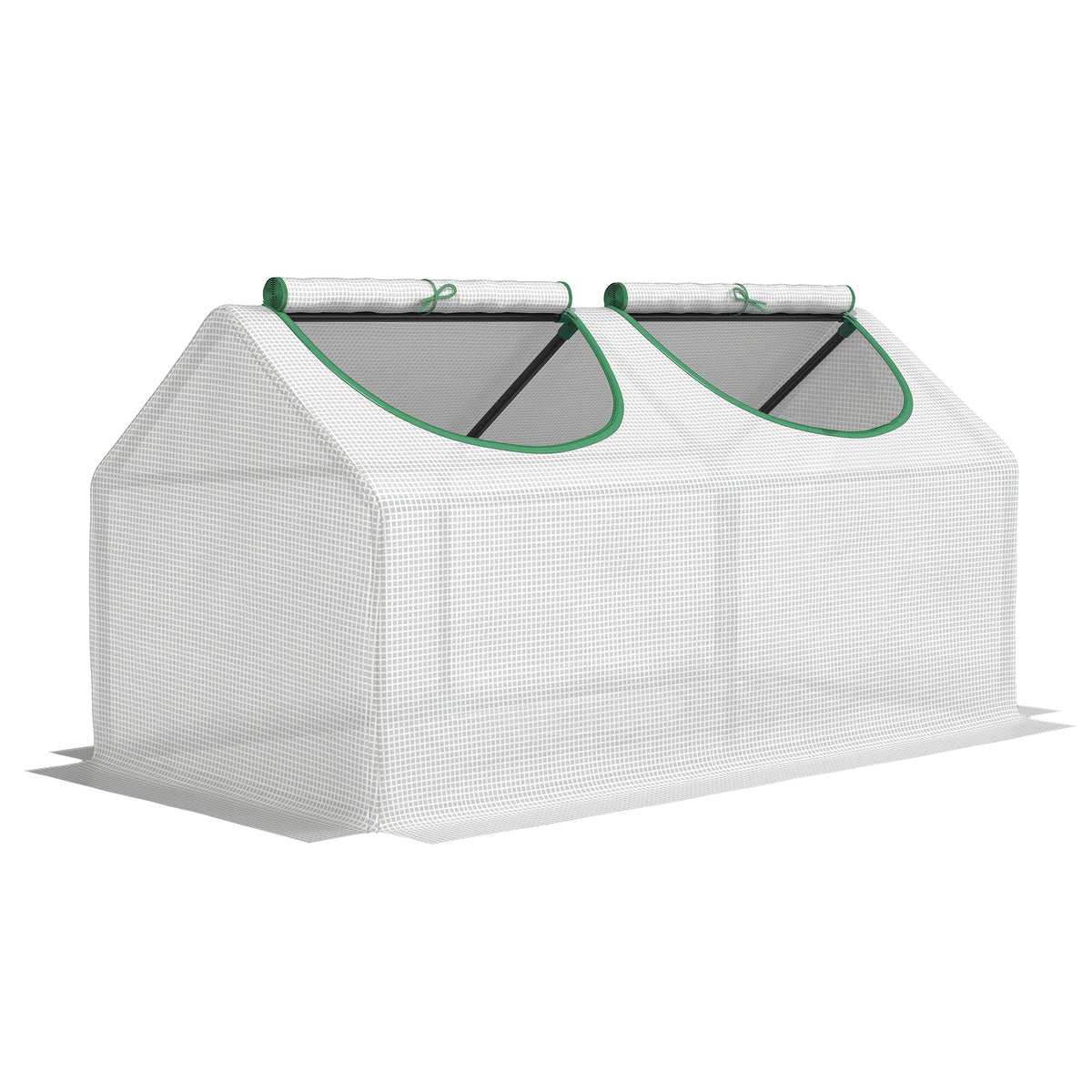 Serre de jardin mini serre 2 fenêtres enroulables couverture en PE haute densité 140 g/m² 120 x 60 x 60 cm blanc